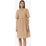 comma - Katoenen Jurk - Lange Jurk - Met Overhemdkraag