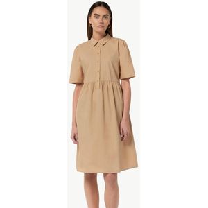 comma - Katoenen Jurk - Lange Jurk - Met Overhemdkraag