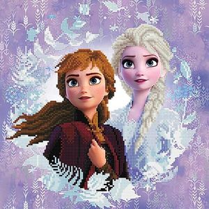 Diamond Painting Volwassenen - Ronde Steentjes - Volledig Pakket - Hobby - Diamond Dotz® - CD851901209 - Disney -Frozen elsa & anna sneeuw zussen 40 x 40cm