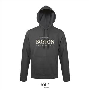 Hoodie 3-205 Boston Massachusetts - Dgrijs, xS