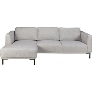 Woonexpress Hoekbank Andelst - Stof - Grijs - 242x82x152 cm (BxHxD) - Chaise Longue Links