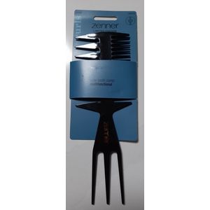 Zenner - Driezijdige Kam - Zwart - Grove Tanden - Multifunctioneel