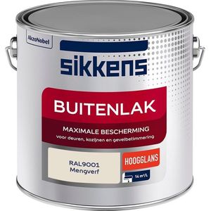 Sikkens Buitenlak - Verf - Hoogglans - Mengkleur - RAL9001 - 2,5 liter