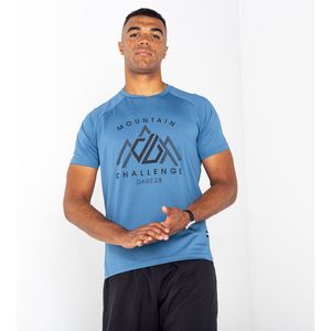 Het Dare2B Righteous III T-shirt met korte mouwen - heren - gerecycled - lichtgewicht - Blauw