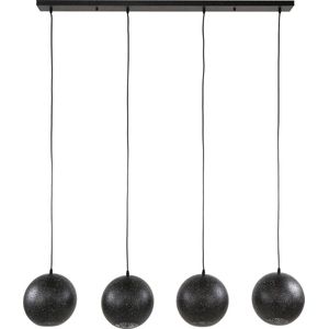 Industriële hanglamp Artic zwart | 4 lichts | Ø 25 cm | 135x25x150 cm | eettafel / woonkamer | zwart metaal | modern ontwerp