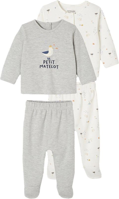 Set van 2 - Babypyjama's - Gemêleerd Grijs - 2-delig
