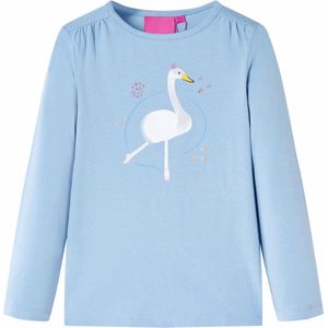 vidaXL - Kindershirt - met - lange - mouwen - 128 - lichtblauw
