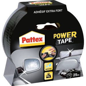 Plakband pattex 50mmx25m power tape zwart | Stuk a 1 rol | 6 stuks