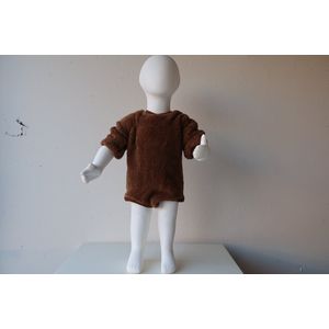 Teddy romper wollen romper, boxpakje, baby romper, babyborn kleertjes - Bruin 9-12