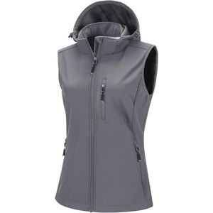 Dames Softshellvest met Afneembare Capuchon - Waterdicht, Winddicht en Fleece Gevoerd Sportvest