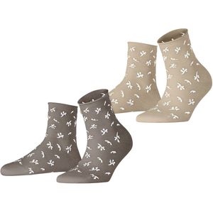 ESPRIT - Sokken - Bruin - Gedessineerd - 2 Paar - Katoen