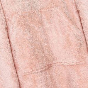 Draagbare Deken Teddy Fleece Glitter Hoodie: Zachte Warme Knusse Oversized Hooded Sweatshirt - Blush Pink