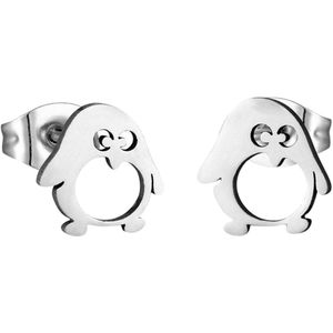 Aramat jewels ® - Zweerknopjes pinguïn oorbellen chirurgisch staal 9mm-Aramat Jewels® Pinguïn Parade - Oorbellen - Schattig - Trendy - Chirurgisch Staal - Pinguïn Oorbellen - Accessoires - Cadeau - Unisex