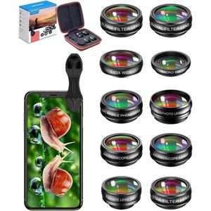 Telefoon Camera Lens Set - Groothoek, Macro, Fisheye, Caleidoscoop - Professionele Mobiele Fotografie Accessoire
