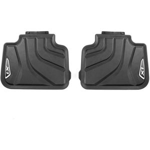 Rubberen Automatten Achterzijde voor BMW X1 (F48 Alle Varianten) - Tweedelig - Slijtvast - Met Zilver X1 Logo - Zwart - Thermoplastische Elastomeren