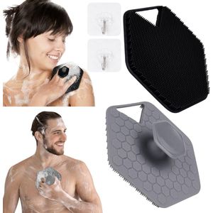 TRANKIELO® - 2-Delige Siliconen Doucheborstel – Zachte Peeling en Diepe Reiniging – Huidmassage en Bodyscrubber voor Alle Huidtypes