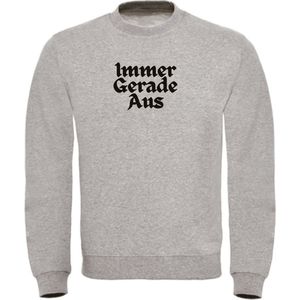 Sweater Grijs L - Immer gerade aus - soBAD. | Foute apres ski outfit | kleding | verkleedkleren | wintersporttruien | wintersport dames en heren