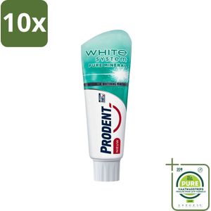 10 x Prodent - Tandpasta - White System Pure Mineral - Herstellend & Versterkend - 75 ml - Grootverpakking - Witte Tanden - Tandpasta - Tandglazuur - Whitening - Fluoride