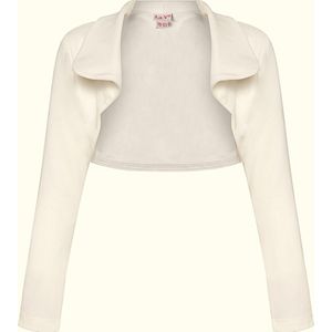 La V Bolero meisje met lange kraag : Crème 152-158