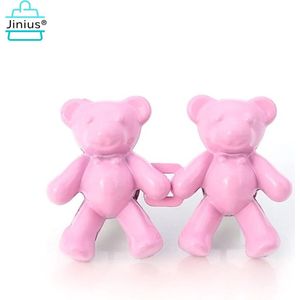 Jinius ® - Jeans Button Pins - Roze - Spijkerbroek knoop - Spijkerbroek Verkleinen - 2 stuks - Bear Button - Verstelbare Knoop - Knoop Zonder Naaien - Herbruikbaar