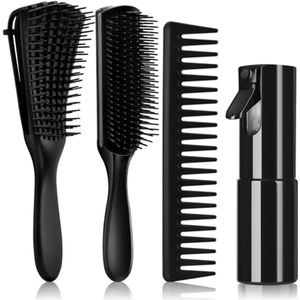 4 Stuks Ontwarrende Borstelset voor Glanzend en Glad Haar - Geschikt voor Volwassenen en Kinderen, Nat of Droog Haar