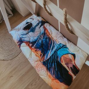 HappyBed Kinderdekbed 140x200 - Wasbaar dekbed zonder overtrek - Bedrukt dekbed zonder hoes - Gekleurd 2-in-1 dekbed - Dekbed met print - Hoesloos dekbed - Footballer