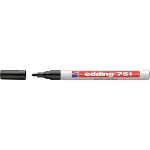 Viltstift edding 751 lak rond 1-2mm zwart | Omdoos a 10 stuk | 100 stuks