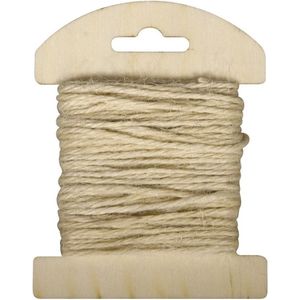 Decoratie/hobby touw jute op kaart 10 meter x 8 mm - Creatief hobbytouw / deco - Cadeautjes inpakken - Verpakkingsmateriaal naturel