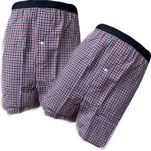 Embrator 2-stuks mannen Boxershorts geweven katoen donkerblauw/donkergroen/geel XL