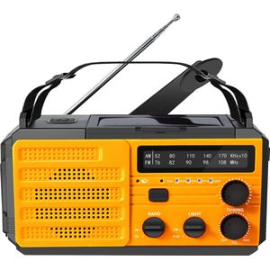 Noodradio - Solar opwindbaar - 8000 mAh - Opwindbare radio -Handmatige opwekking - USB-opladen - SOS Alarm - Powerbank -Zaklamp - Leeslamp - FM - AM - Voor Rampen -Outdoor uitrusting- Survival / Camping Noodpakket