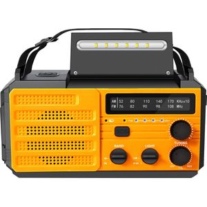 Noodradio - Solar opwindbaar - 8000 mAh - Opwindbare radio -Handmatige opwekking - USB-opladen - SOS Alarm - Powerbank -Zaklamp - Leeslamp - FM - AM - Voor Rampen -Outdoor uitrusting- Survival / Camping Noodpakket