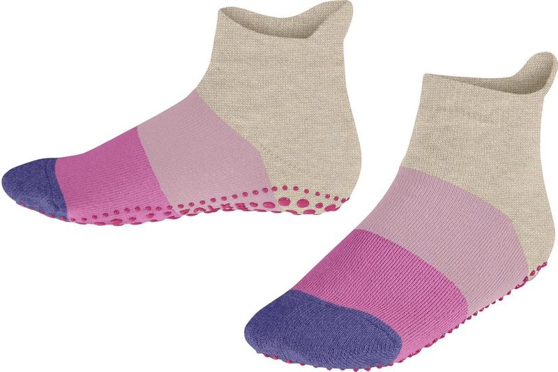 FALKE - Colour Block - Huissokken - Beige - Noppen op de Zool - Kinderen