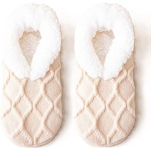 Sokken - Warme sokken - Lounge sokken - Dames pantoffelsokken - Winter warme vloersokken - Fleece sokken - Comfortabel - Winter warmte - Super comfortabele dames lounge pantoffels - One size - abrikoos