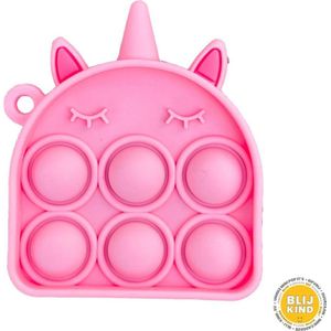 Blij Kind - fidget - Pop it - Roze - Unicorn - Eenhoorn - Hanger - Cute - mini - klein