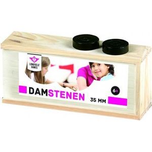 Longfield Games Houten Damstenen 35mm In Kist