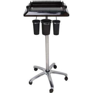 Allecto Plus - Haarverlenging Hulpmiddel voor Kapper Kapsalon Thuis - Verstelbare Hoogte en Verplaatsbare Haarstyling Houder - Aluminium Rolbare Kapperswagen Stand - Organisator Trolley met Wielen