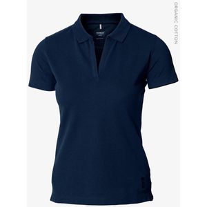 Harvard V-Neck Women - Blauw Melange Stretch deluxe polo | Maat XS | Super fijne polo met stretch