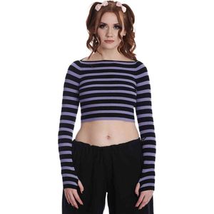 Banned - Frances Striped Gebreide trui - XL - Paars/Zwart