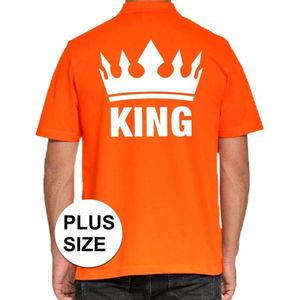 Grote maten Koningsdag poloshirt / polo t-shirt King oranje voor heren - Koningsdag kleding/ shirts XXXL