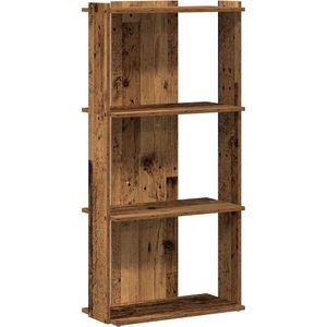vidaXL - Boekenkast - 3-laagsx30x120 - cm - bewerkt - hout - oud - houtkleur