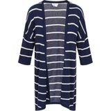 usha - BLUE LABEL - Gebreid Vest - Navy / Wit - Losse Pasvorm