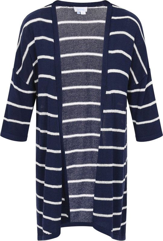 usha - BLUE LABEL - Gebreid Vest - Navy / Wit - Losse Pasvorm