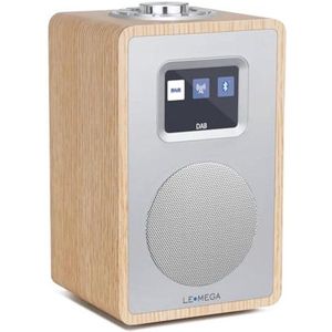 Digitale DAB/DAB+ Radio met Bluetooth en Houten Kast - Draagbare FM Radio voor Keuken en Nachtkastje