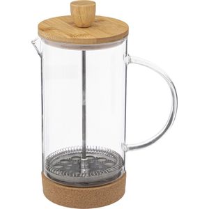 Secret de Gourmet French press cafetiere - glas/bamboe - 1 liter