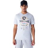 New Era Mlb Badge Graphic New York Yankees T-shirt Met Korte Mouwen Grijs L Man,Vrouw