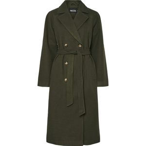 Pieces Jas Pcmarbel Long Coat Noos 17150940 Forest Night Dames Maat - M