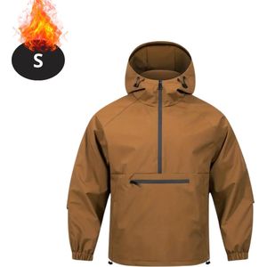 Livano Windjas Voor Heren - Windjack - Waterdicht - Jas Met Capuchon - Outdoorjas - Volwassen - Karamel - Maat S