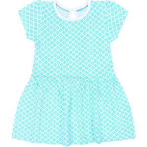 Wit-groen jurkje met korte mouwen 12-18m 86 cm