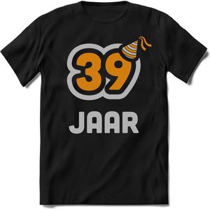 39 Jaar Feest kado T-Shirt Heren / Dames - Perfect Verjaardag Cadeau Shirt - Goud / Zilver - Maat 3XL