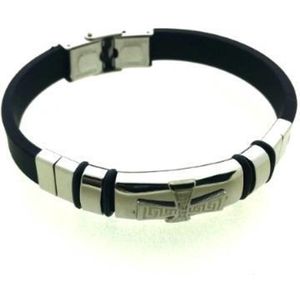 Siliconen armband met RVS accenten